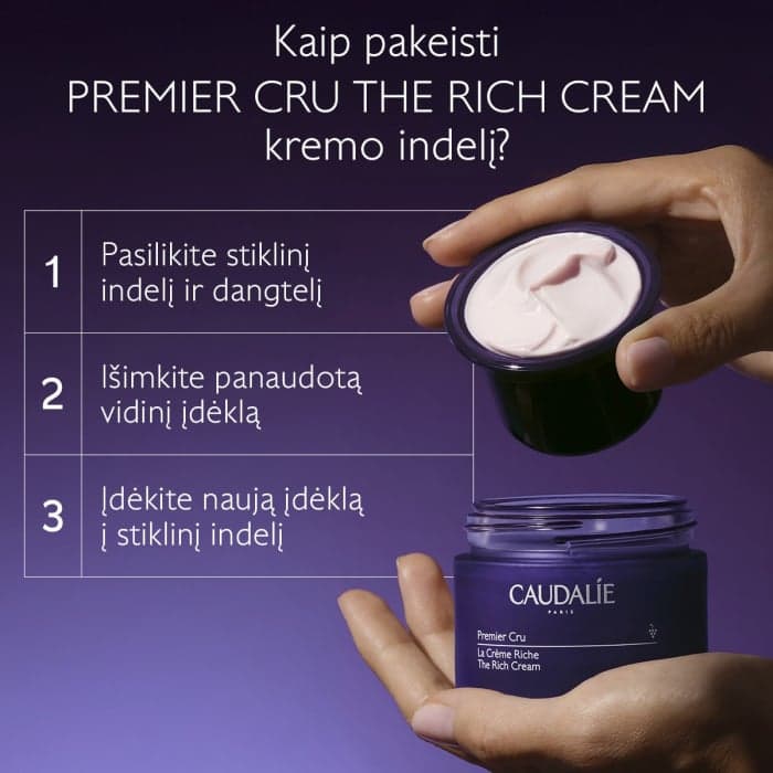 CAUDALIE veido kremas brandžiai, itin sausai odai PREMIER-CRU THE RICH CREAM - papildymas, 50 ml-2