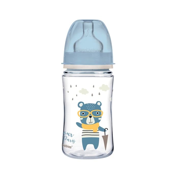 CANPOL BABIES buteliukas plačiu kakleliu ANTI-COLIC EASY START, nuo 4 mėn., 1 vnt., 240 ml