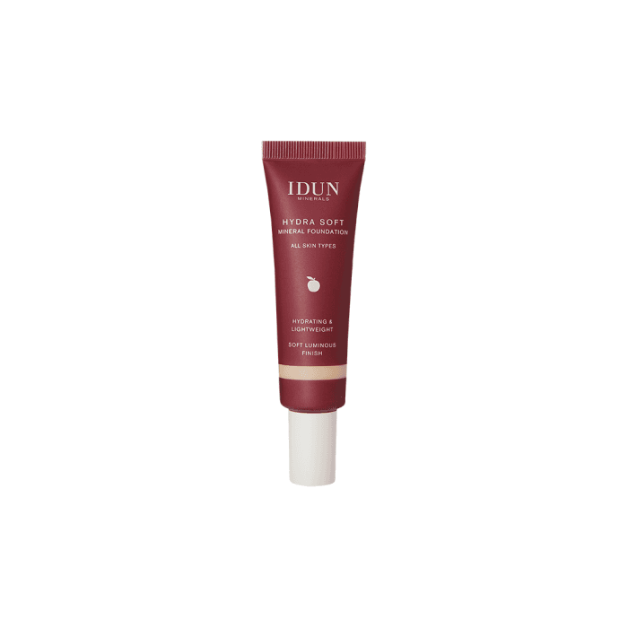 IDUN Minerals Hydra Soft skystas mineralinis makiažo pagrindas  Nr. 1253 Freja (Light Warm), 30 ml