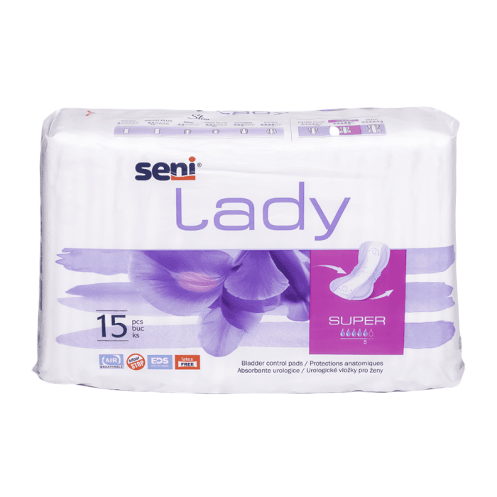 SENI LADY įklotai nelaikantiems šlapimo SUPER, 15 vnt.