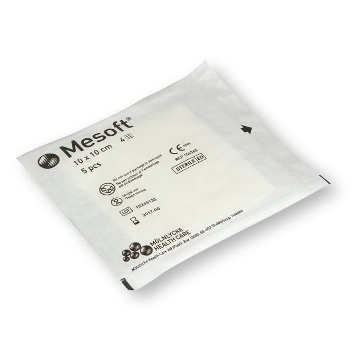 MESOFT sterilios servetėlės, 10 x 10 cm, 5 vnt.