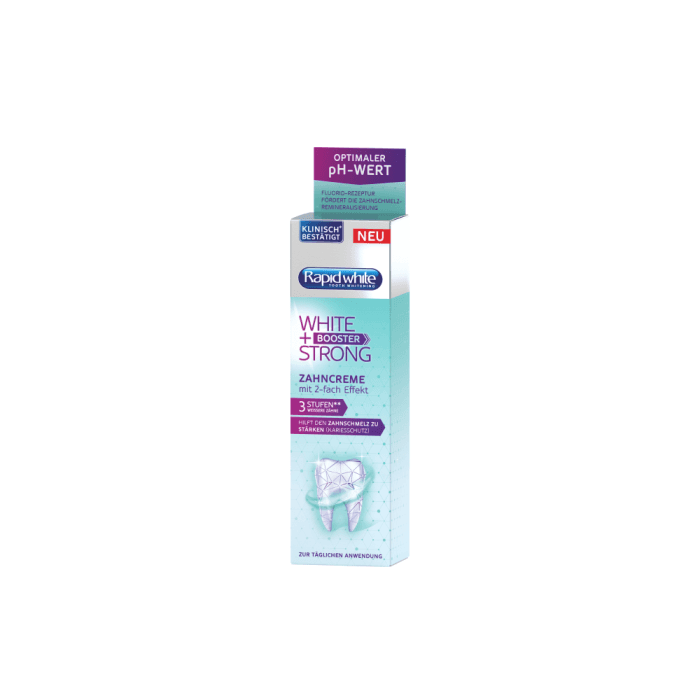 RAPID WHITE dantų pasta WHITE + STRONG BOOSTER, 75 ml