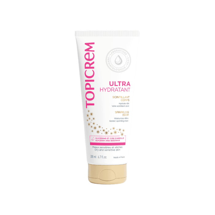 TOPICREM blizgesio suteikiantis drėkinamasis kūno losjonas SPARKLING BODY, 200 ml