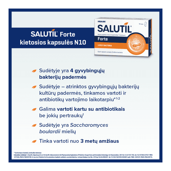 SALUTIL FORTE (5 mlrd. Gyvybingųjų bakterijų), 10 kietųjų kapsulių-1