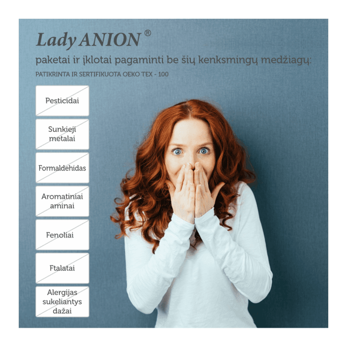LADY ANION įklotai su sparneliais ir anijonų juostele, 16 vnt.-2