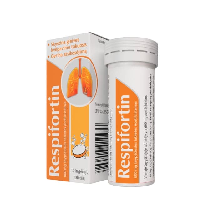 RESPIFORTIN, 600 mg, Šnypščiosios tabletės, N10