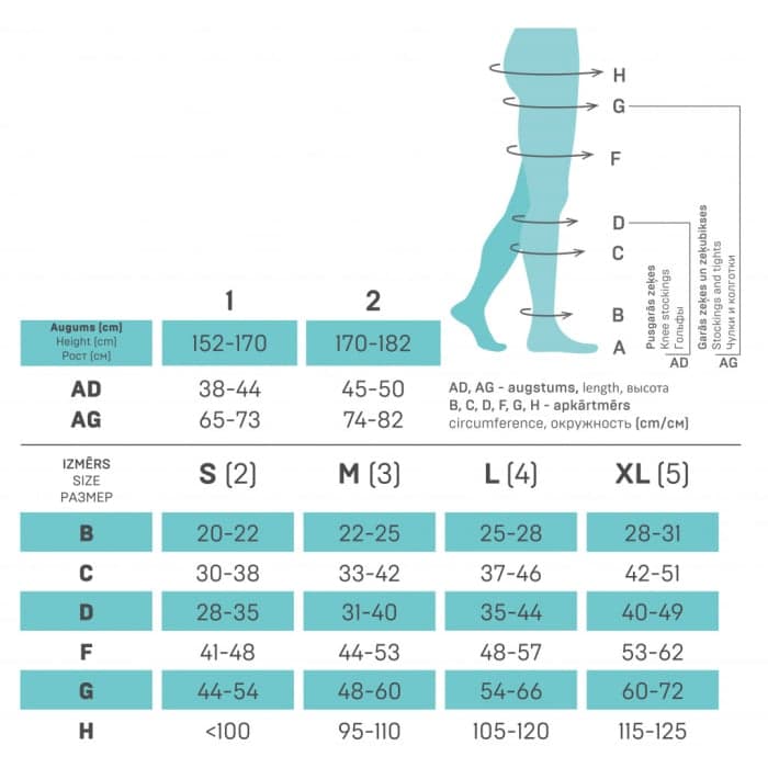 TONUS ELAST medicininės kompresinės kojinės su guma, kūno spalva, 23–32 mm HG, 4 dydis, 2 ūgis, 2 klasė, 1 pora-1