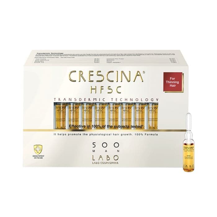 CRESCINA plaukų ataugimą skatinančios ampulės vyrams TRANSDERMIC RE-GROWTH HFSC 500, 20 ampulių