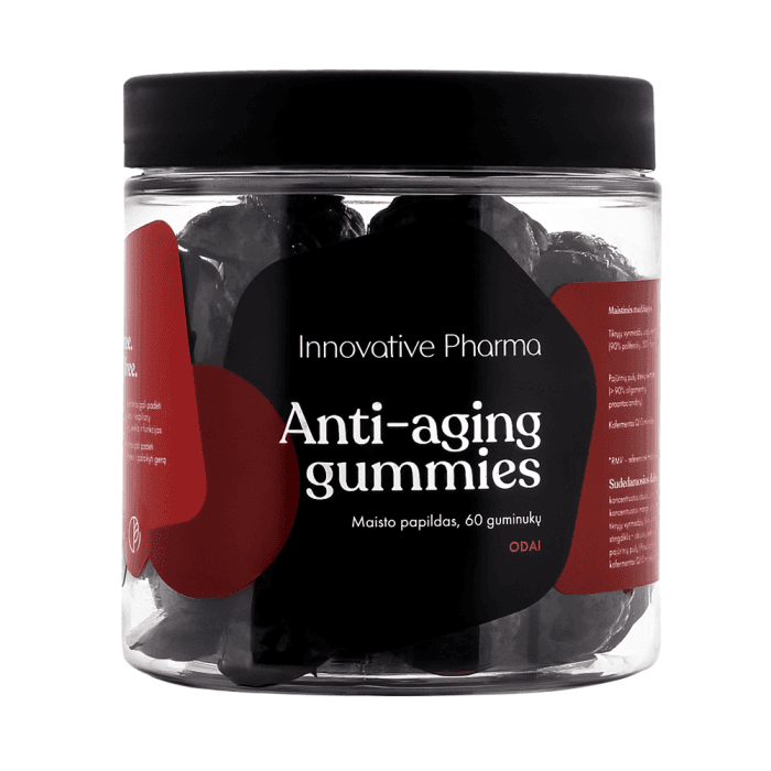 INNOVATIVE PHARMA ANTI-AGING GUMMIES, 60 guminukų