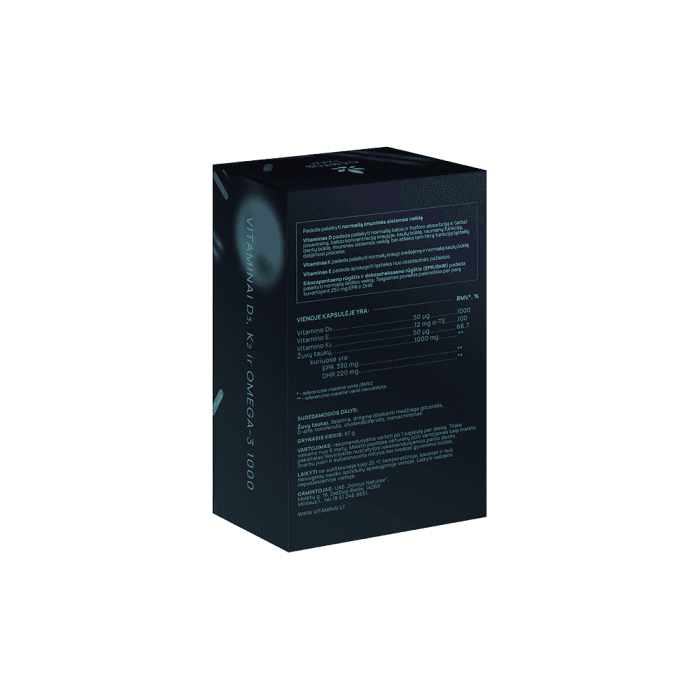 GAMTOS NAMAI vitaminai D3, K2 + omega-3 1000 PREMIUM, 60 kapsulių-2
