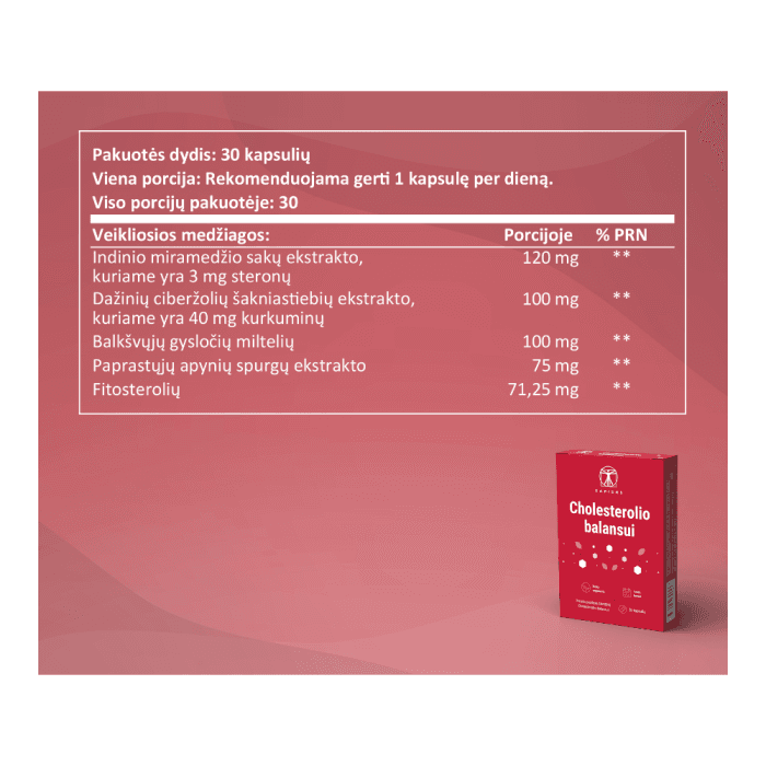 SAPIENS cholesterolio balansui, nuo 12 m., 30 kapsulių-2