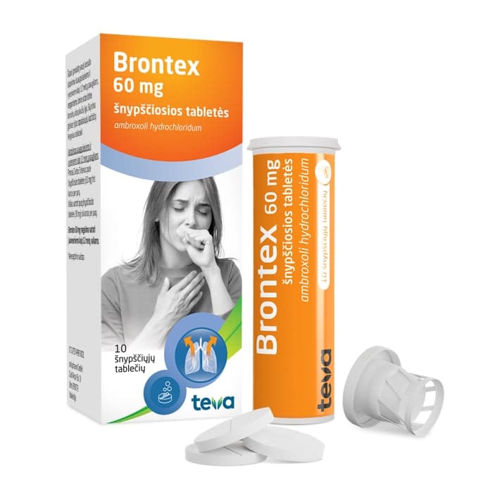 Brontex 60 mg šnypščiosios tabletės, Šnypščiosios tabletės, N10-1