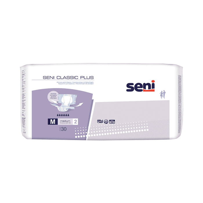 SENI CLASSIC sauskelnės suaugusiesiems PLUS, M dydis, 30 vnt.