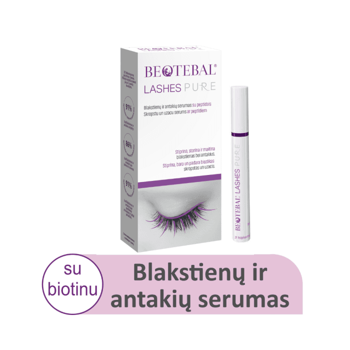 Beotebal® Lashes Pure blakstienų ir antakių serumas su peptidais, 3 ml-1