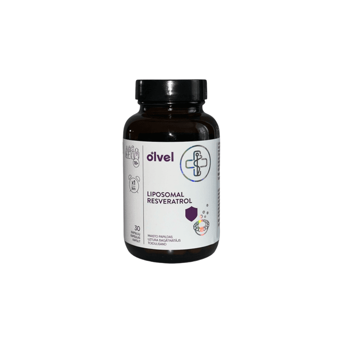 OLVEL, liposominis resveratrolis 350 mg, 30 kapsulių