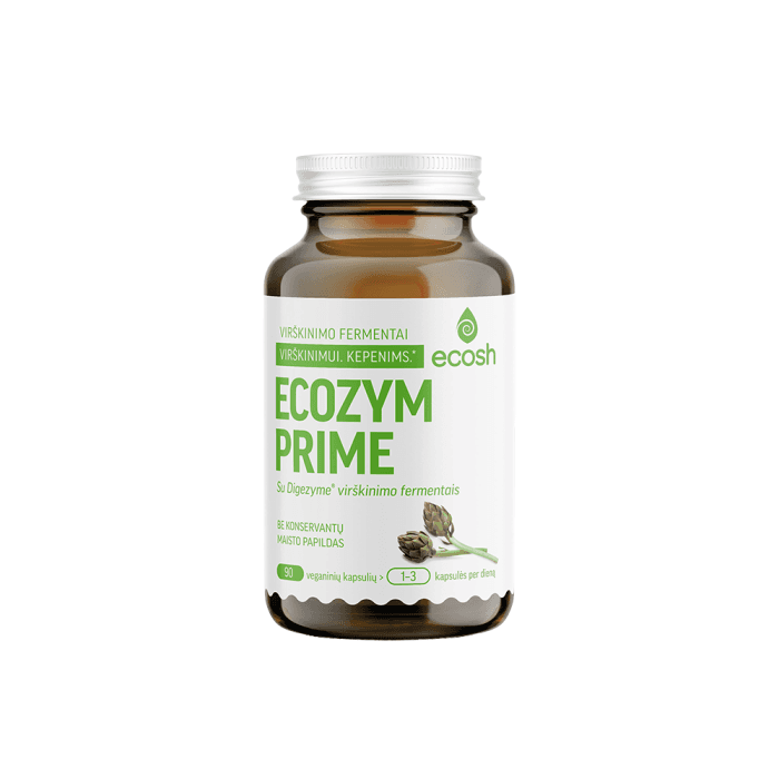 ECOSH Ecozym Prime su Digezyme® virškinimo fermentais, 90 kapsulių