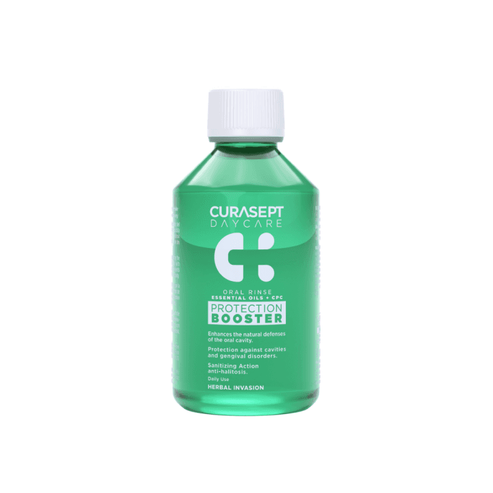 CURASEPT skalavimo skystis DAYCARE BOOSTER HERBAL INVASION, mėtų ir žolelių skonio, 250 ml