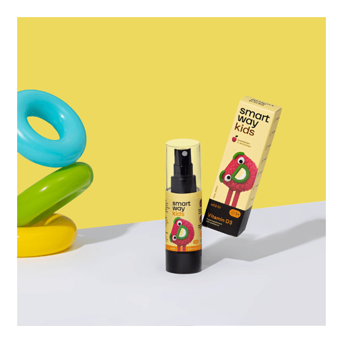 SMART WAY KIDS purškiamas VITAMINAS D3 400TV, aviečių skonio, 30 ml-2