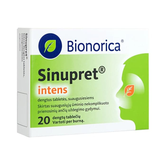SINUPRET INTENS, 160mg, dengtos tabletės, N20