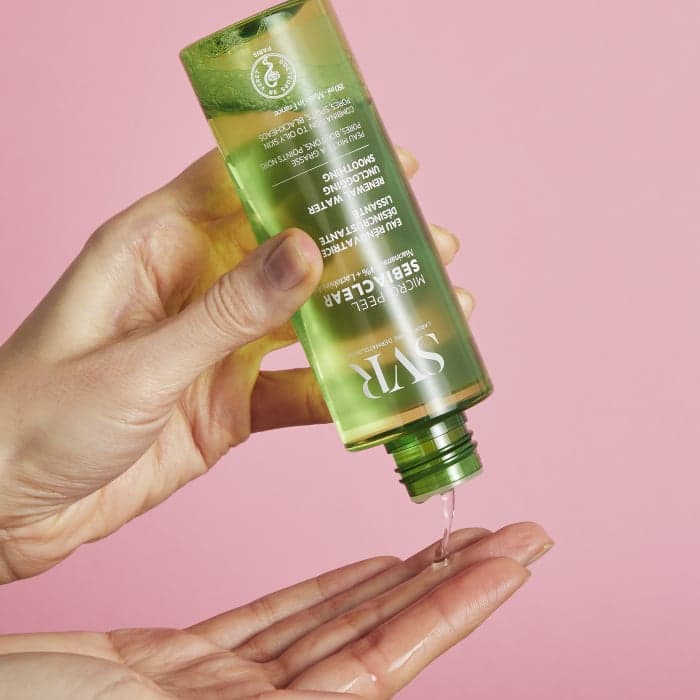 SVR šveičiamasis veido losjonas probleminei, į aknę linkusiai odai SEBIACLEAR MICRO-PEEL,, 150 ml-1