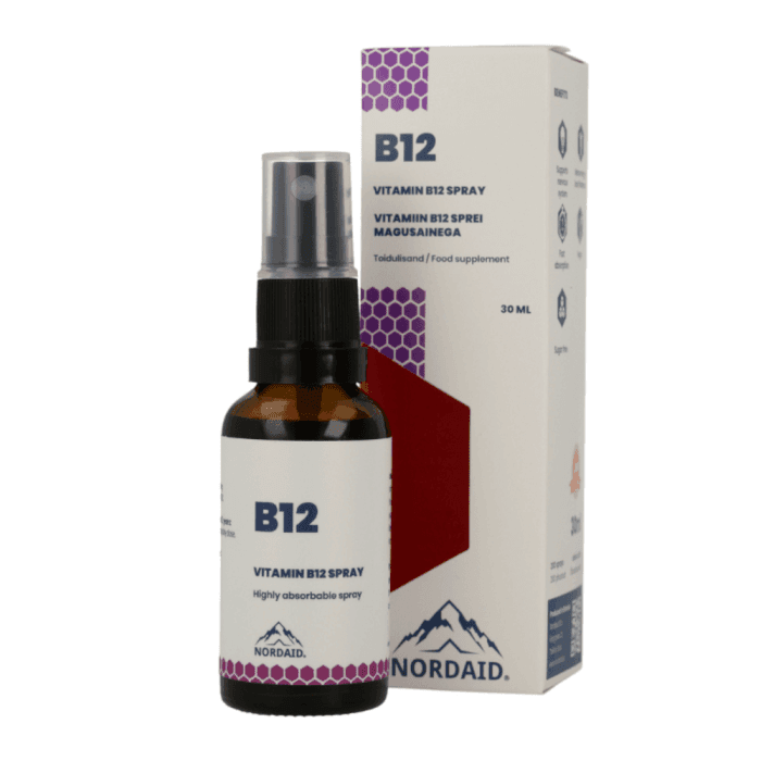 NORDAID purškiamas vitaminas B12, 800 µg, šaltmėtės skonio, 30 ml-1