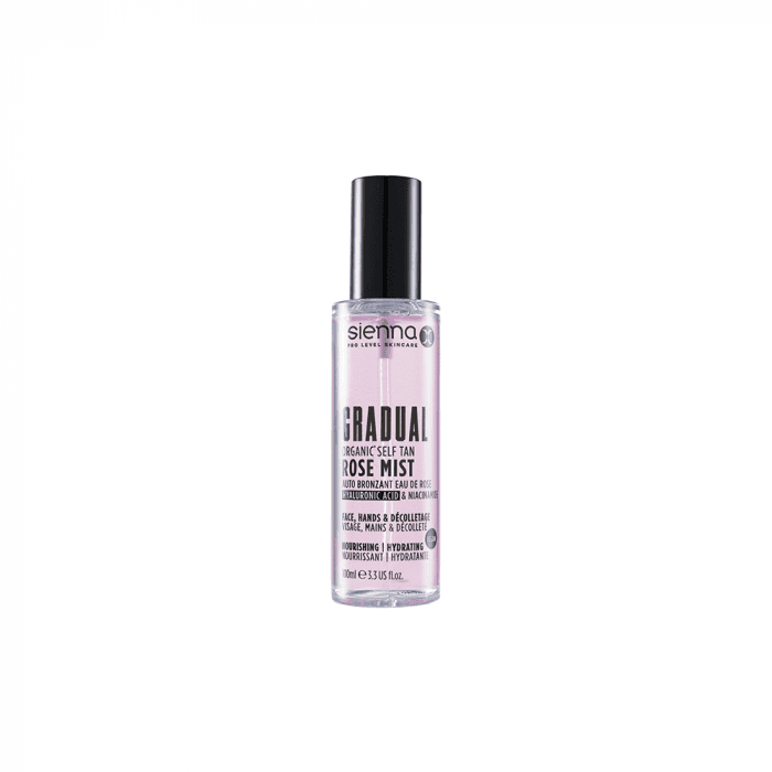 SIENNA X savaiminio įdegio rožių vandens dulksna GRADUAL ORGANIC ROSE MIST, 100 ml