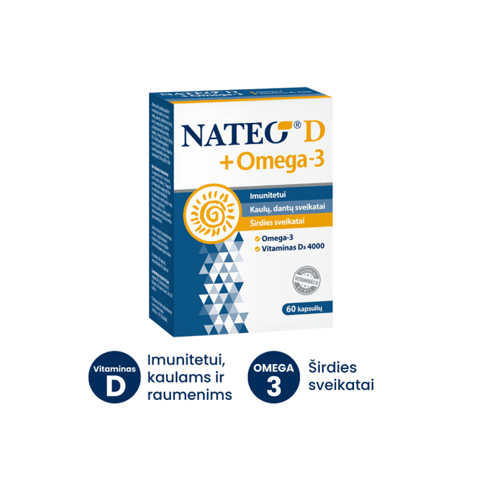 NATEO® D3 4000 TV + Omega, 60 kapsulių-1