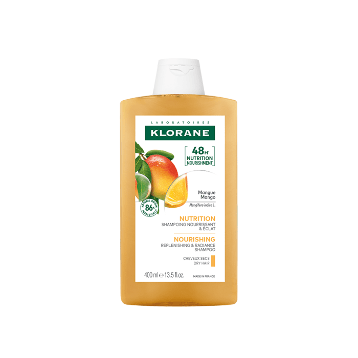 KLORANE maitinamasis šampūnas sausiems plaukams su mango sviestu, 400 ml