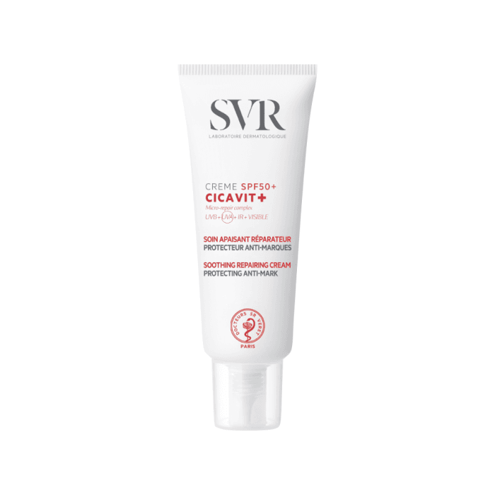 SVR veido ir kūno kremas nuo saulės pažeistai odai CICAVIT+ CRÈME SPF 50+, 40 ml