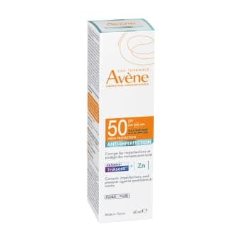 EAU THERMALE AVÈNE SUN ANTI-IMPERFECTION fluidas riebiai ir mišriai odai SPF50+, 40 ml